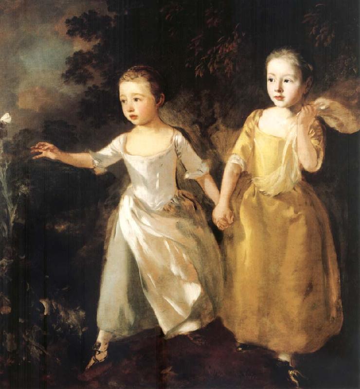 Thomas Gainsborough The Painter-s Daughters chasing a Butterfly Sweden oil painting art